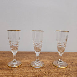 Set Of 6 Stemmed Crystal Liqueur Glasses | Antique & Vintage | Moonee Ponds Antiques | Australia Wide Delivery