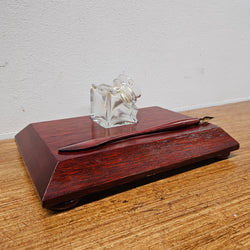 Antique Mahogany Ink Stand With Pen | Antique & Vintage | Moonee Ponds Antiques | Australia Wide Delivery
