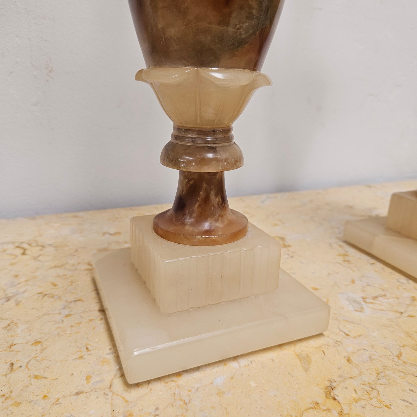 Antique Pair of Alabaster Urns