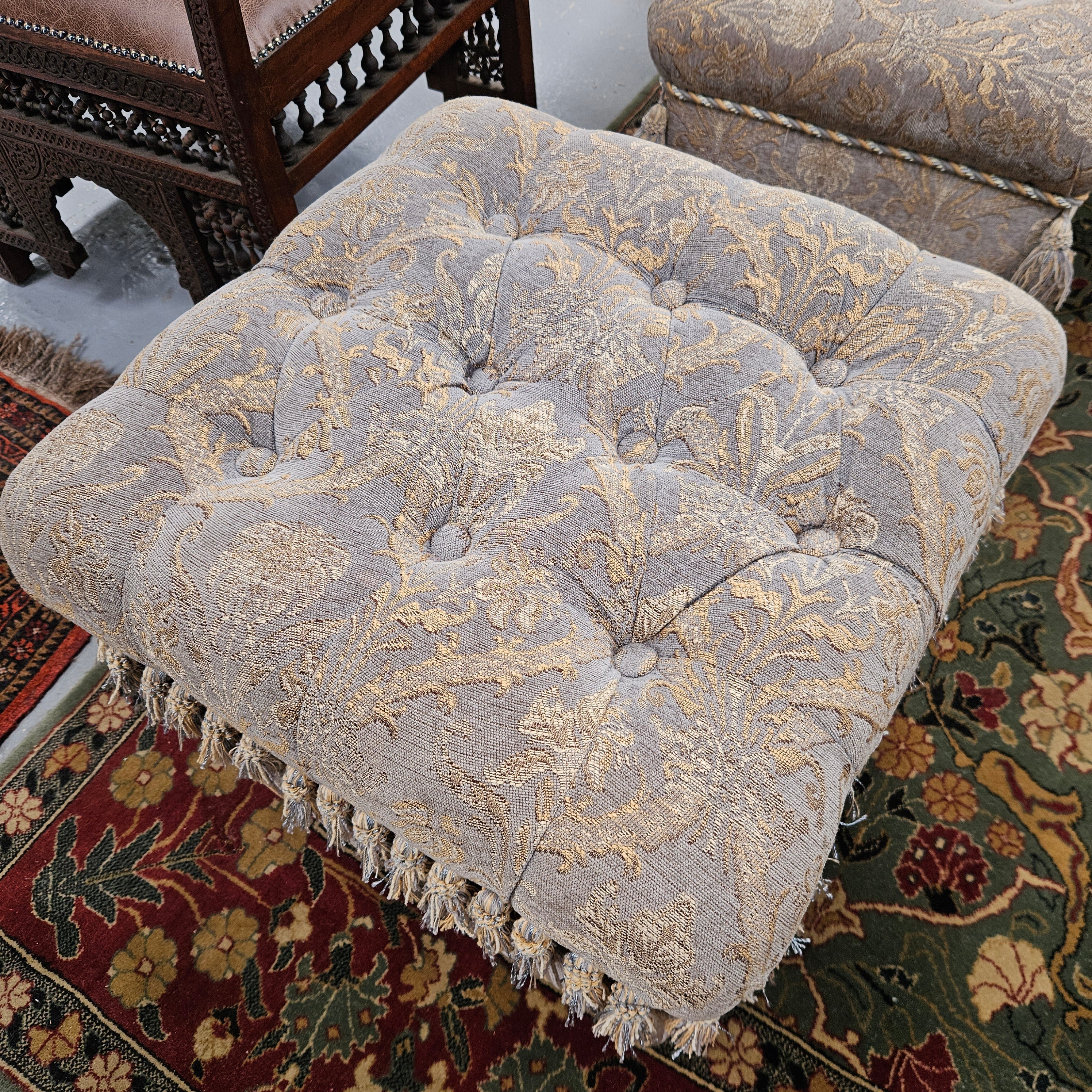 Vintage Square Storage Upholstered Ottoman | Antique & Vintage | Moonee Ponds Antiques | Australia Wide Delivery
