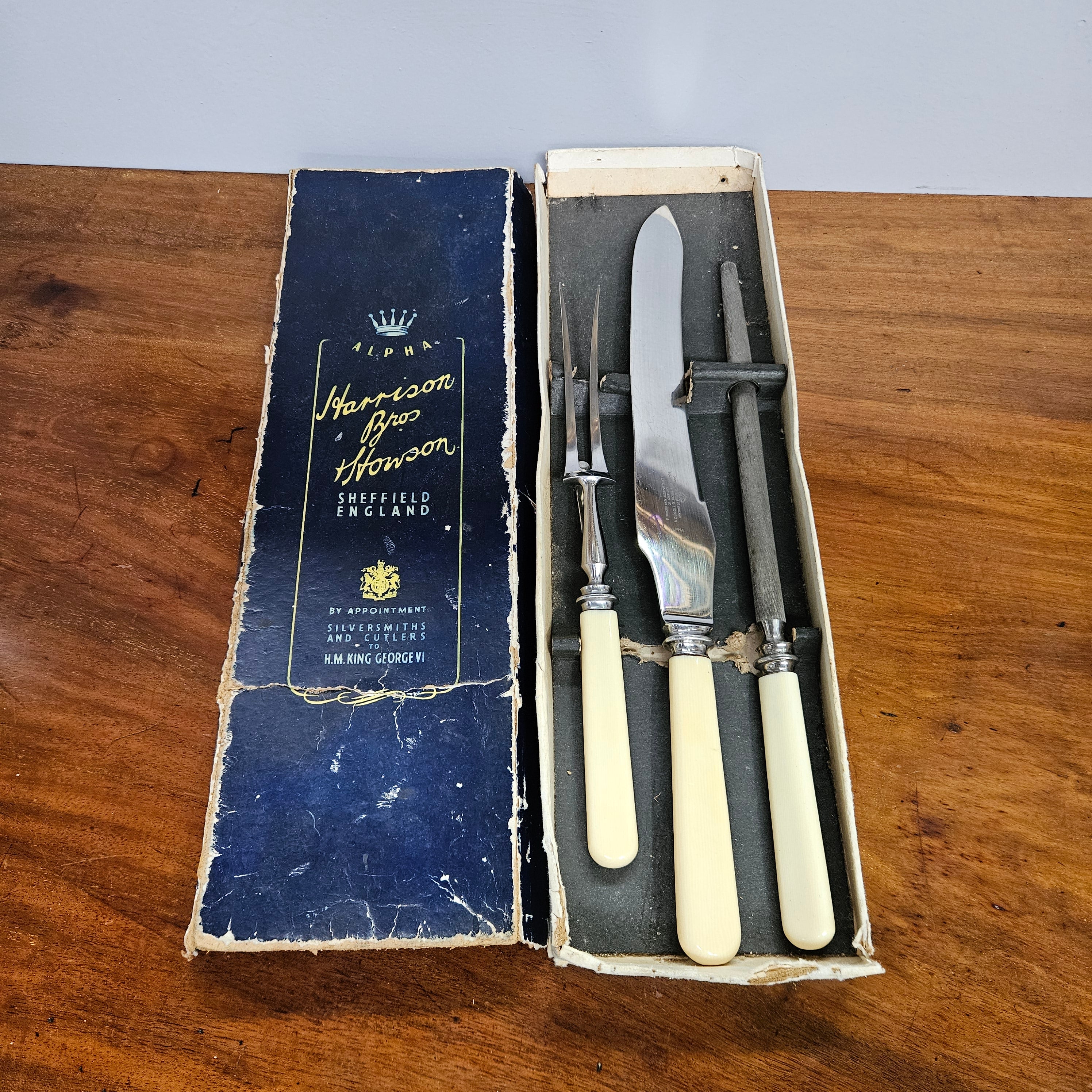 Harrison Bros & Howson Sheffield England Carving Set | Antique & Vintage | Moonee Ponds Antiques | Australia Wide Delivery