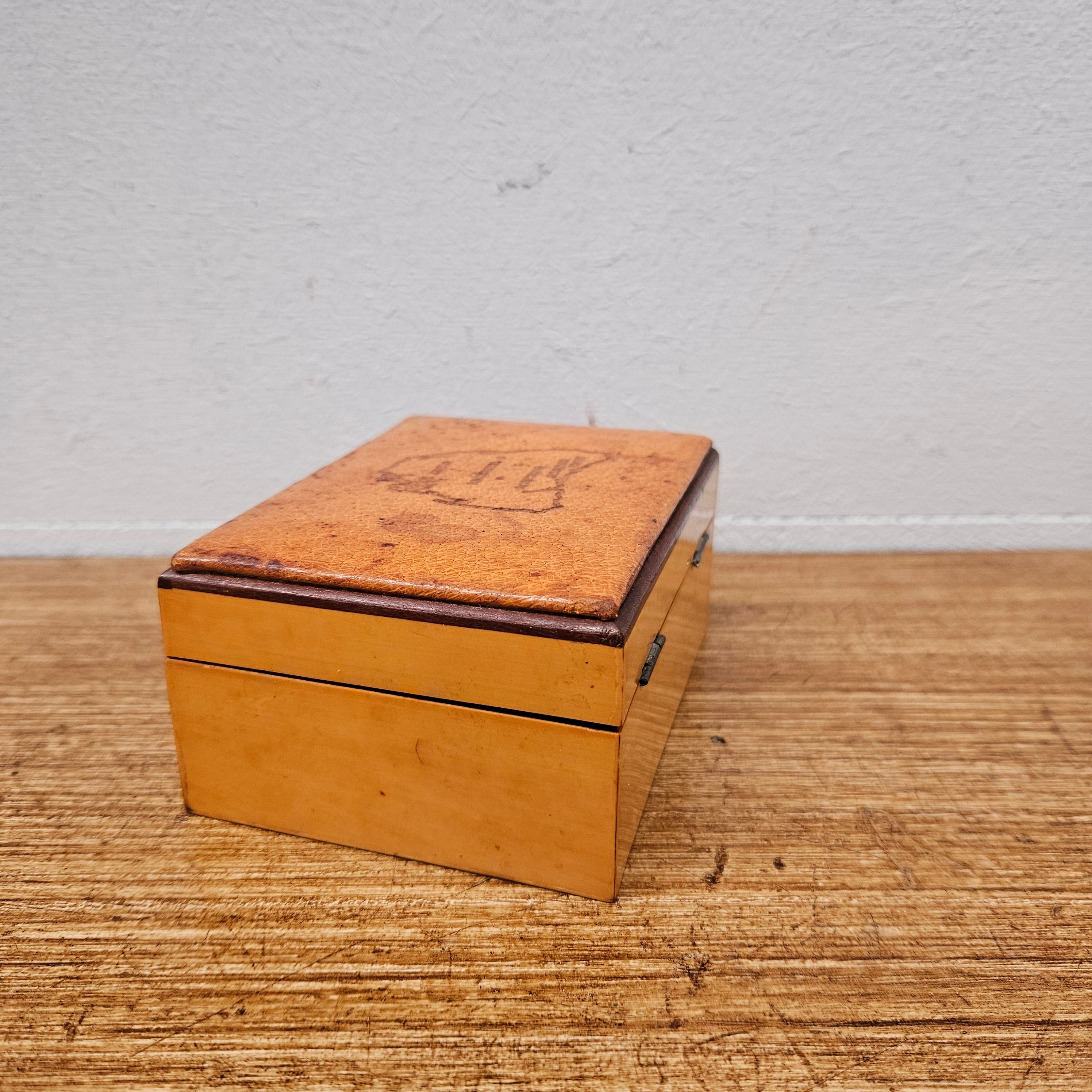 Vintage Leather Enbossed Box | Antique & Vintage | Moonee Ponds Antiques | Australia Wide Delivery