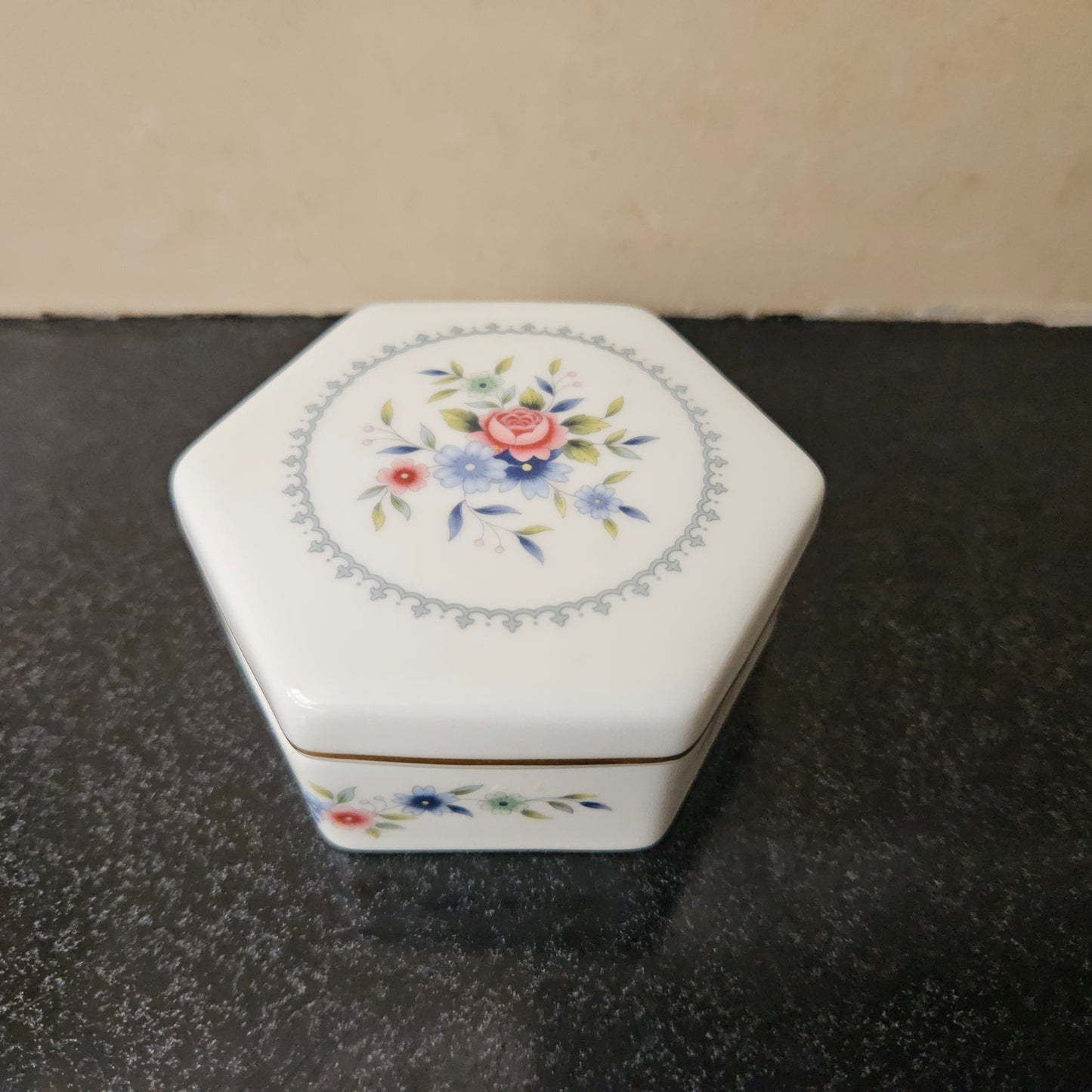 Pretty Floral Wedgwood Trinket Box