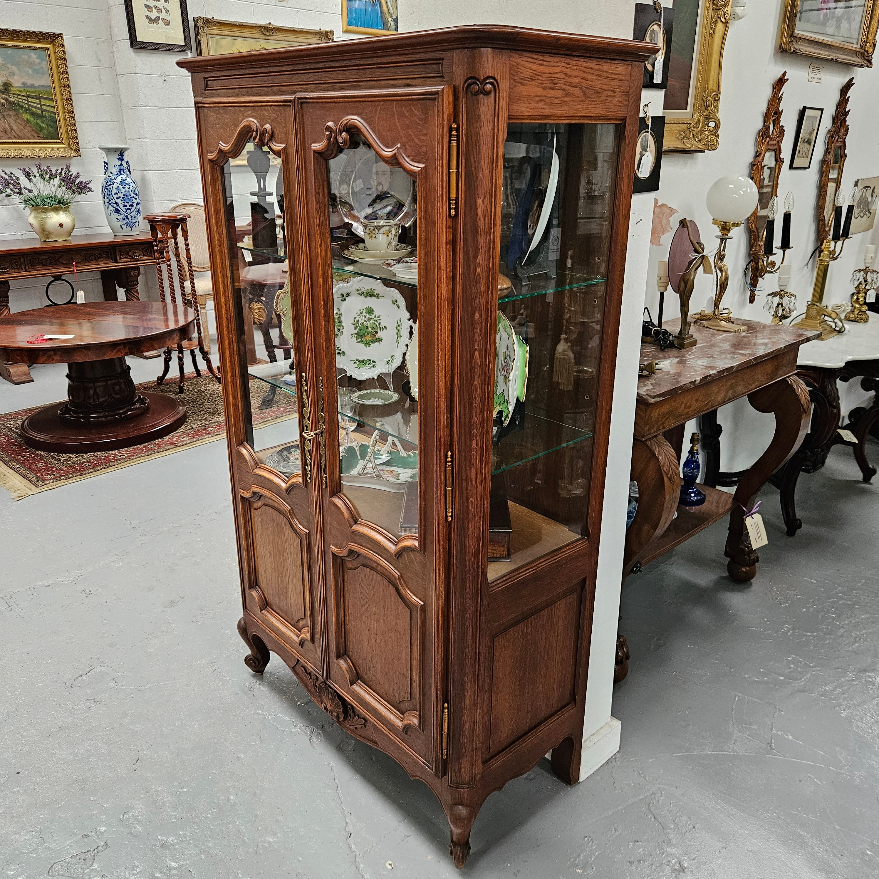 Louis XV Style French Two Door Display Cabinet | Antique & Vintage | Moonee Ponds Antiques | Australia Wide Delivery