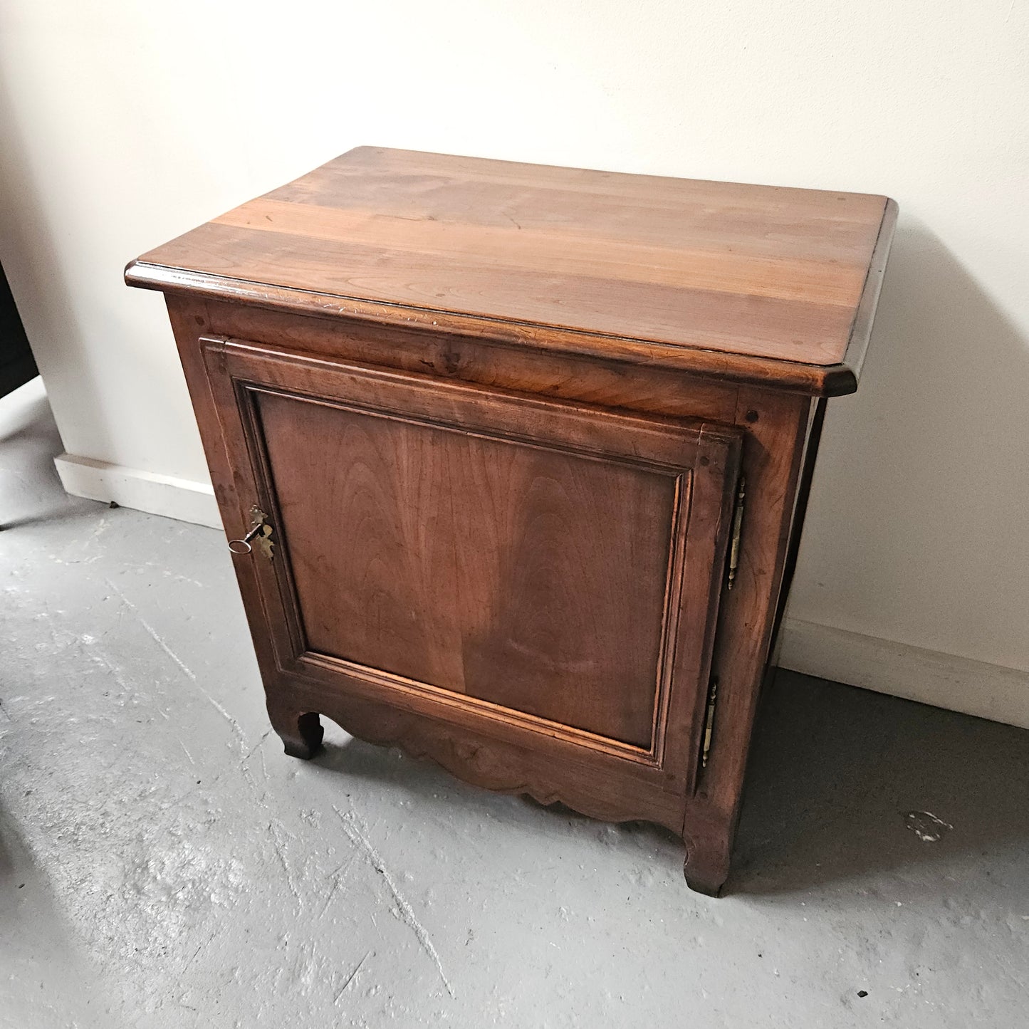Early 19th Century French Walnut Antique One Door Side Cabinet