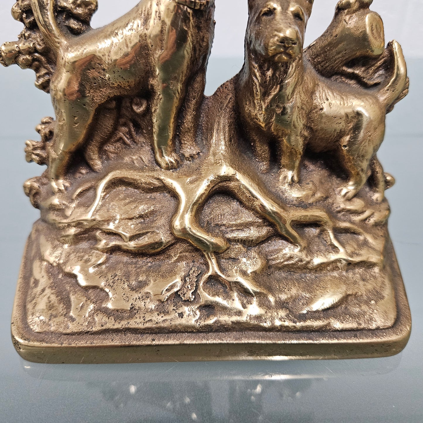 Vintage Brass Dogs Bookend