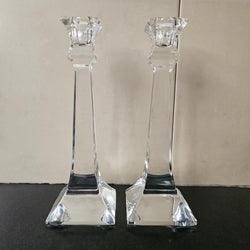 Pair Of Elegant Glass Candle Holders | Antique & Vintage | Moonee Ponds Antiques | Australia Wide Delivery