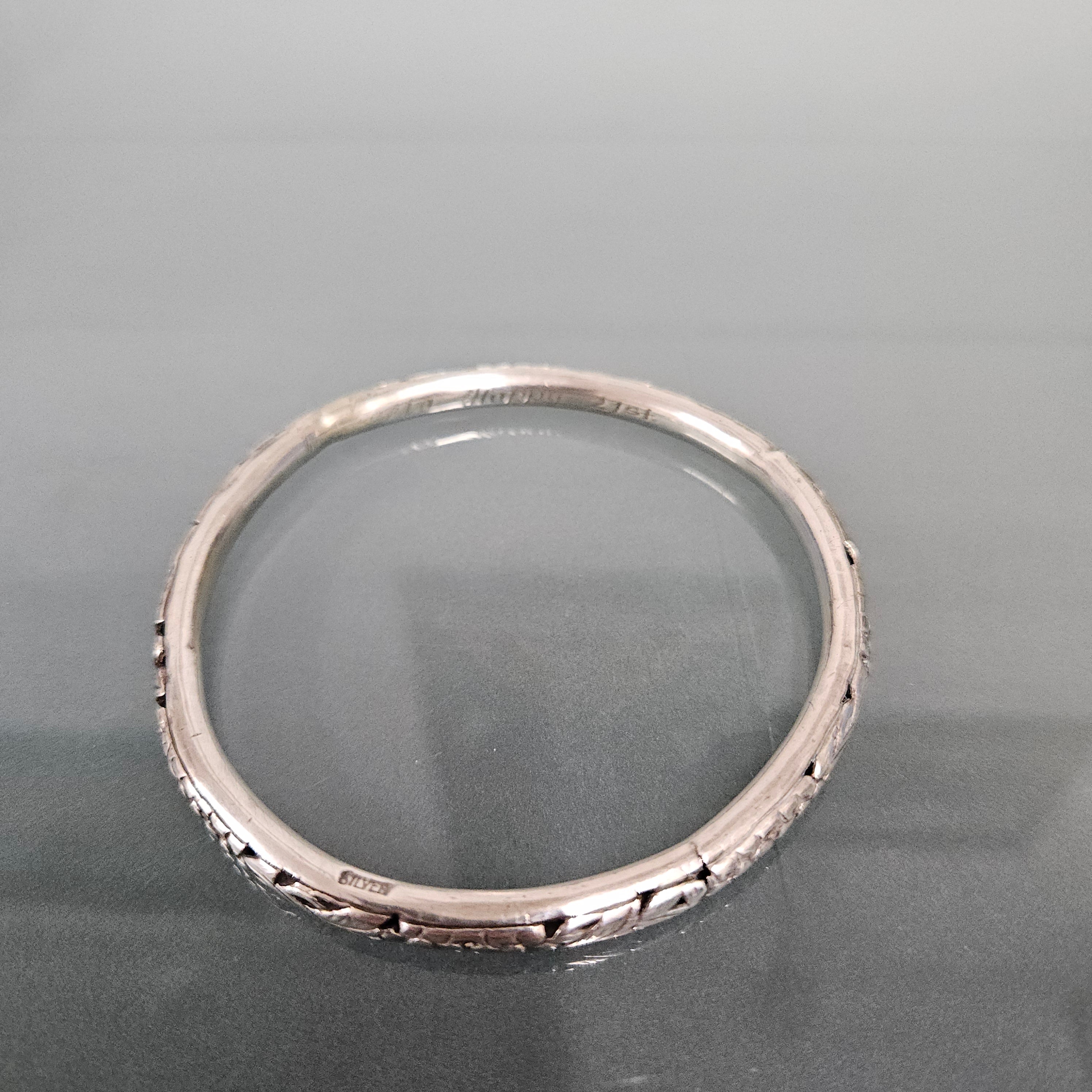 Antique Decorated And Pierced Silver Bangle | Antique & Vintage | Moonee Ponds Antiques | Australia Wide Delivery