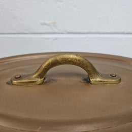 Antique Large Brass Handled & Copper Tin Lined Pot