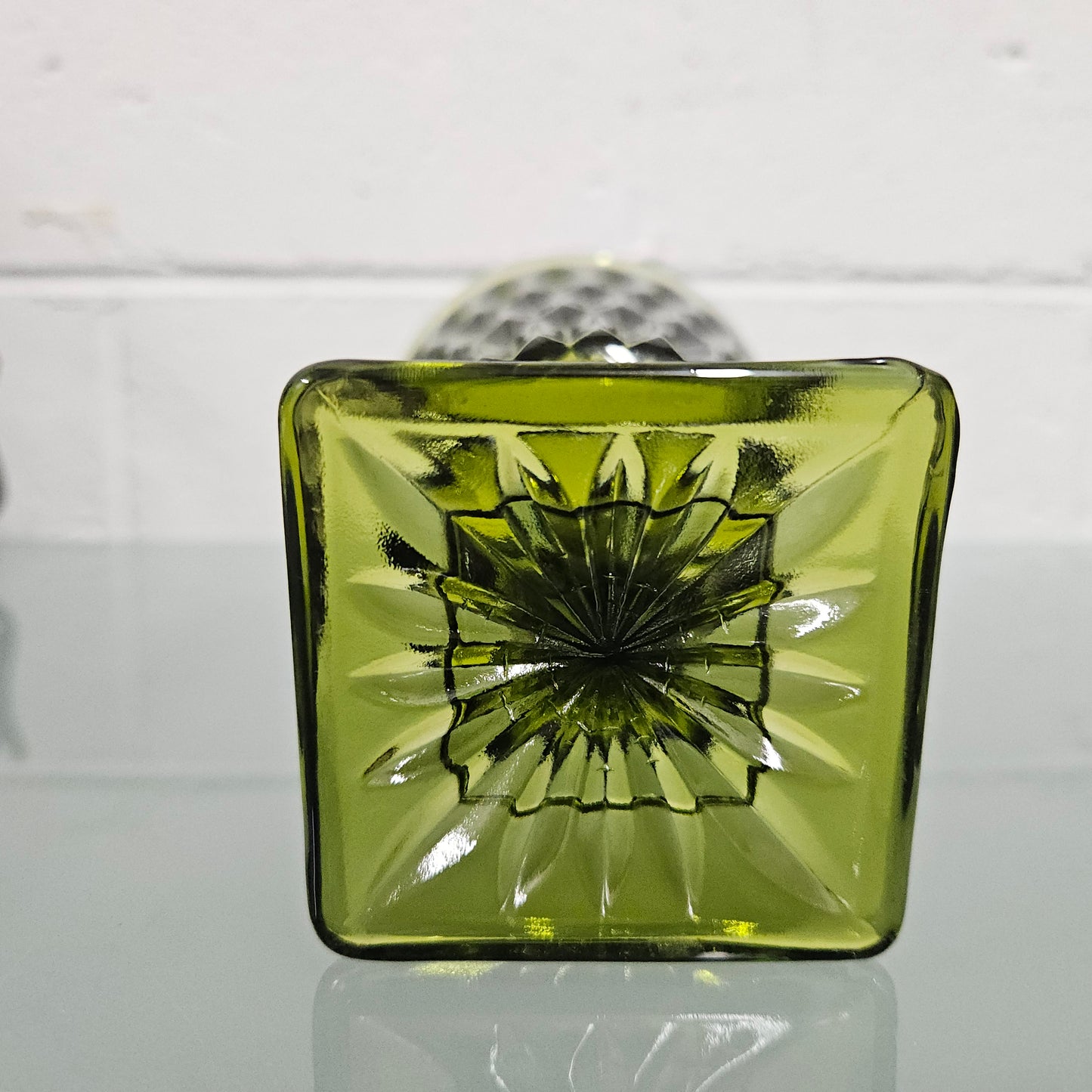 Vintage Green Glass Vase/Boblet