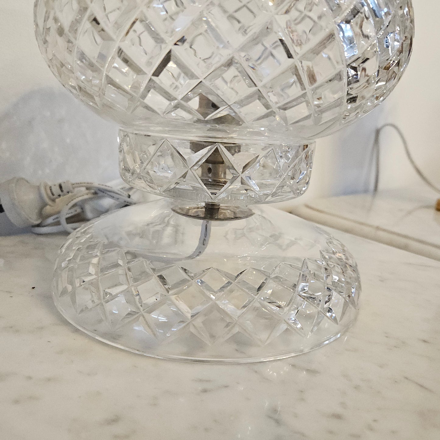 Vintage Art Deco Bohemian Crystal Table Lamp