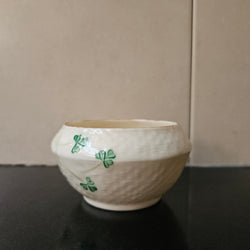 Belleek Shamrock Pattern Small Sugar Bowl | Antique & Vintage | Moonee Ponds Antiques | Australia Wide Delivery