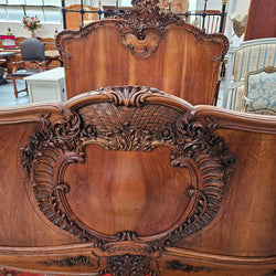 Beautifully Carved Antique French Walnut Queen Size Bed | Antique & Vintage | Moonee Ponds Antiques | Australia Wide Delivery