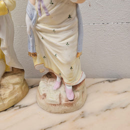 Pair Of Victorian Bisque Figures