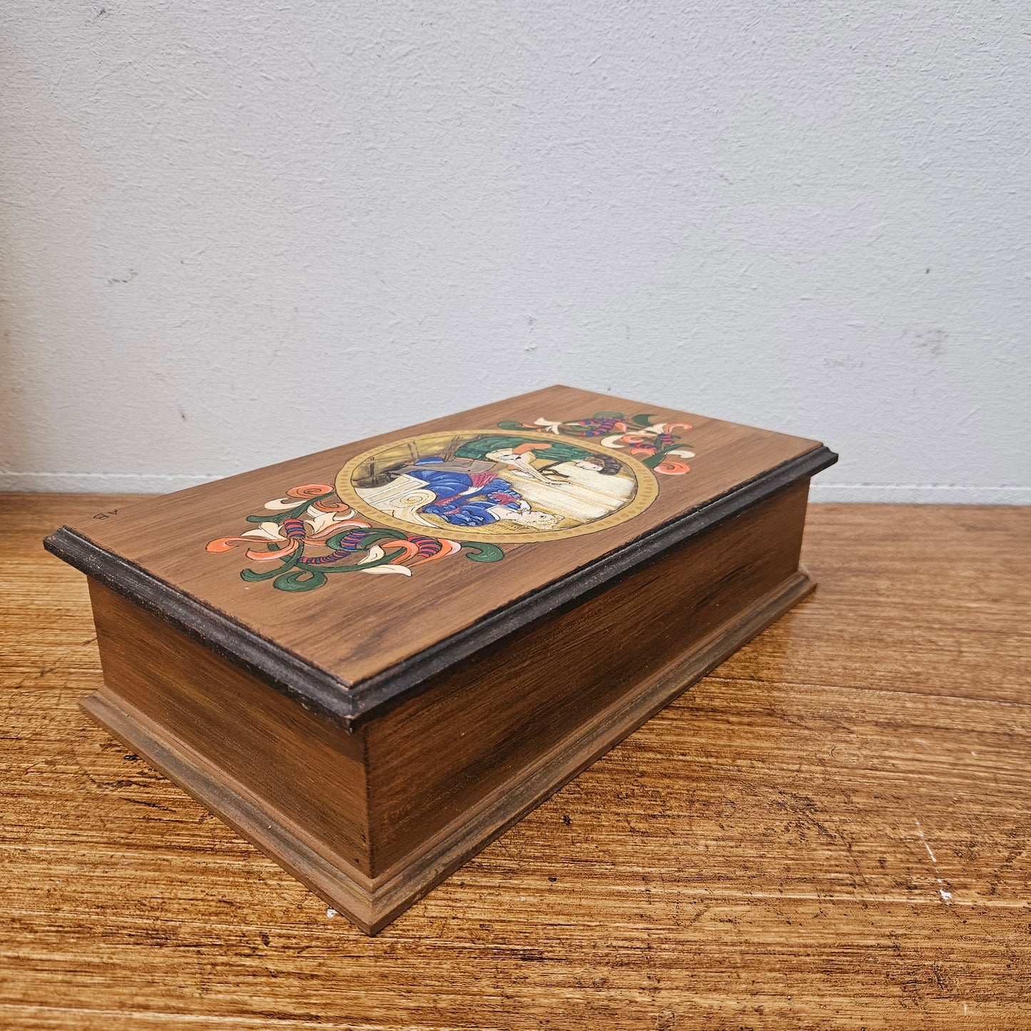 Vintage Hand Made & Painted Jewellery Box