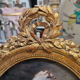 Oval Lady Portrait in Reproduction Gilt Frame