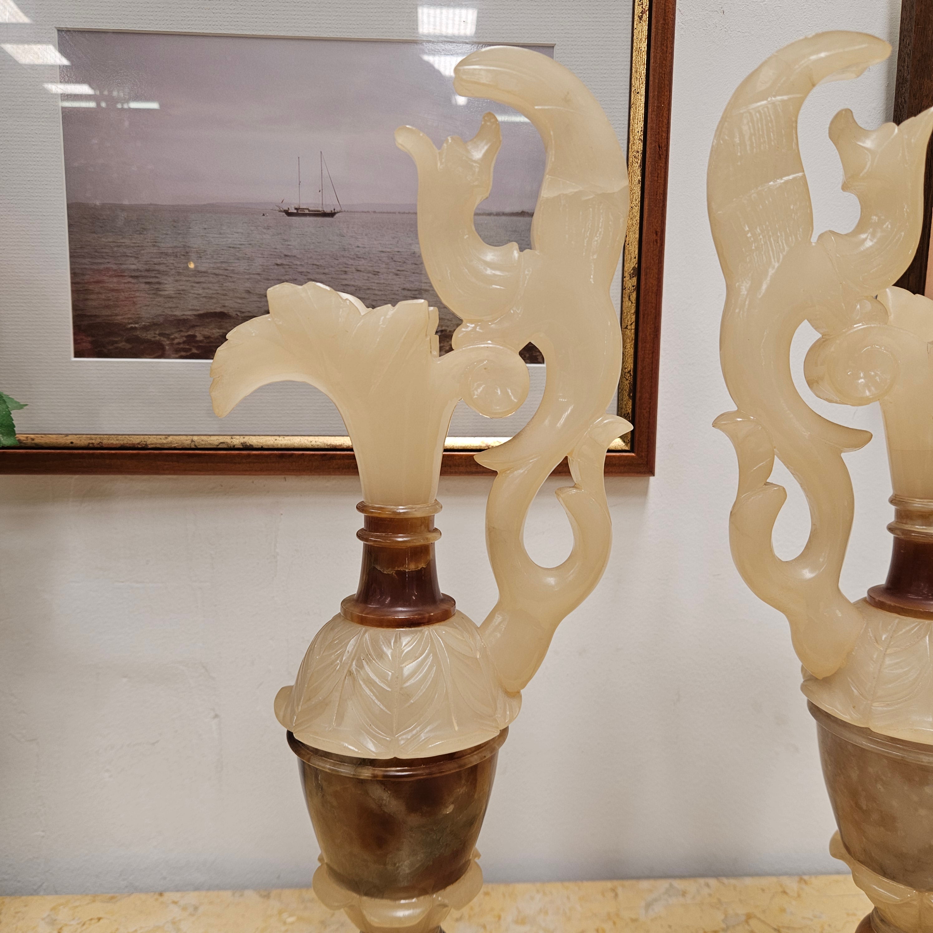 Antique Pair of Alabaster Urns | Antique & Vintage | Moonee Ponds Antiques | Australia Wide