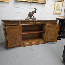 Vintage High Quality Antique Style Elm Sideboard with Stunning Marble Top