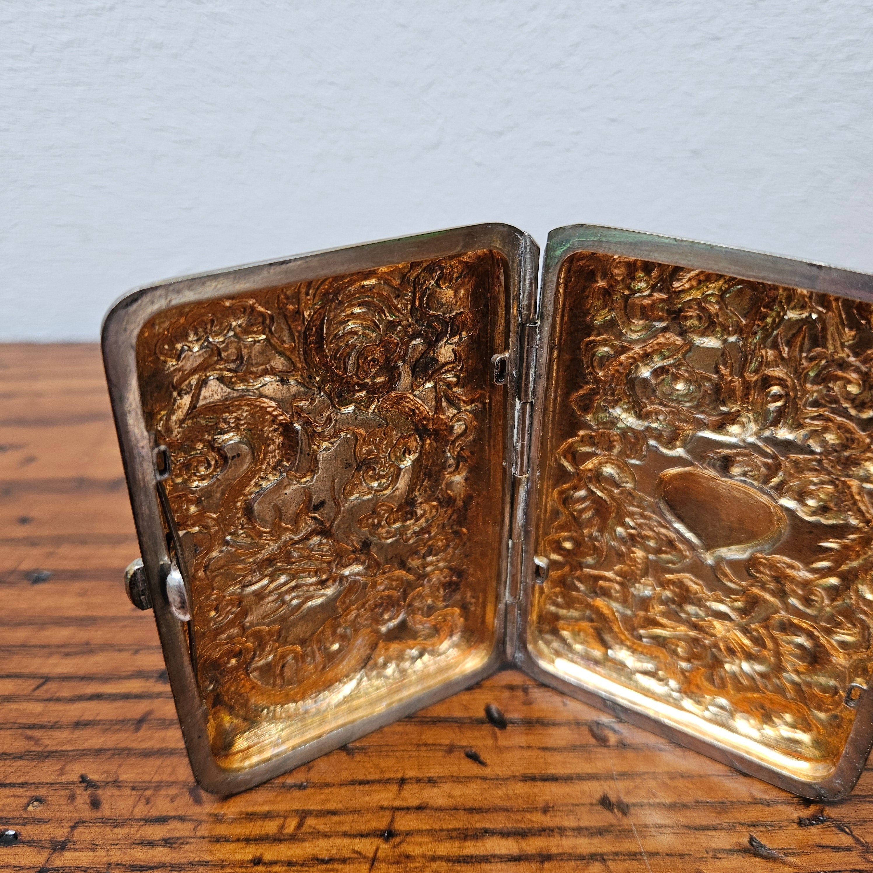 Antique Ornate Chinese Export Silver Card/Cigarette Case | Antique & Vintage | Moonee Ponds Antiques | Australia Wide Delivery