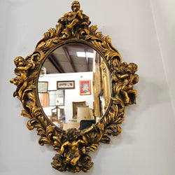 Decorative Gold Gilt Cherub Mirror | Antique & Vintage | Moonee Ponds Antiques | Australia Wide Delivery