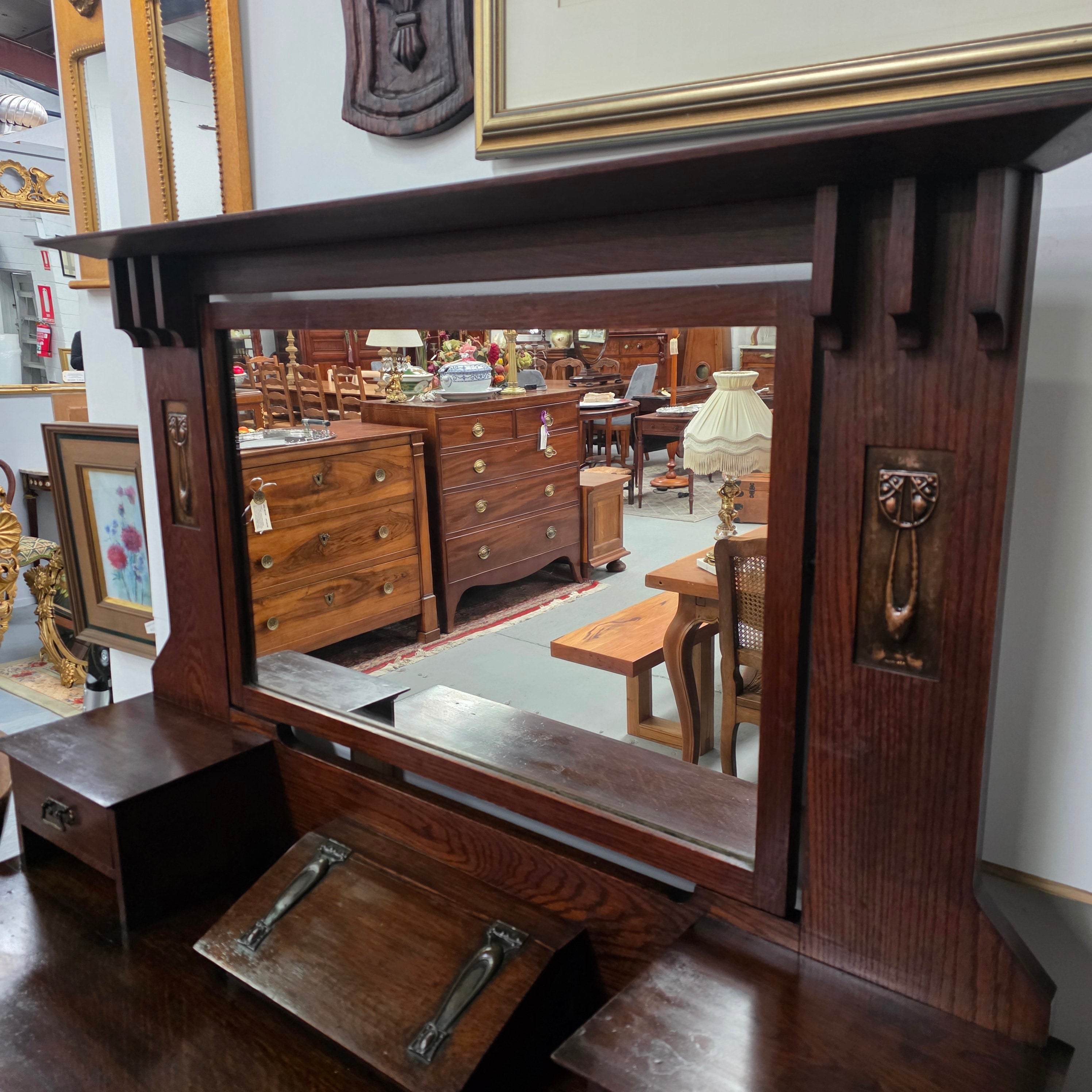 Art and Crafts Oak Dressing Table | Antique & Vintage | Moonee Ponds Antiques | Australia Wide Delivery