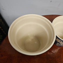 Vintage Set of Three Blue & White Planters