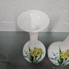 Pair Of Hand Painted Antique Milk Glass Vases Featuring Daffodils | Antique & Vintage | Moonee Ponds Antiques | Australia Wide Delivery