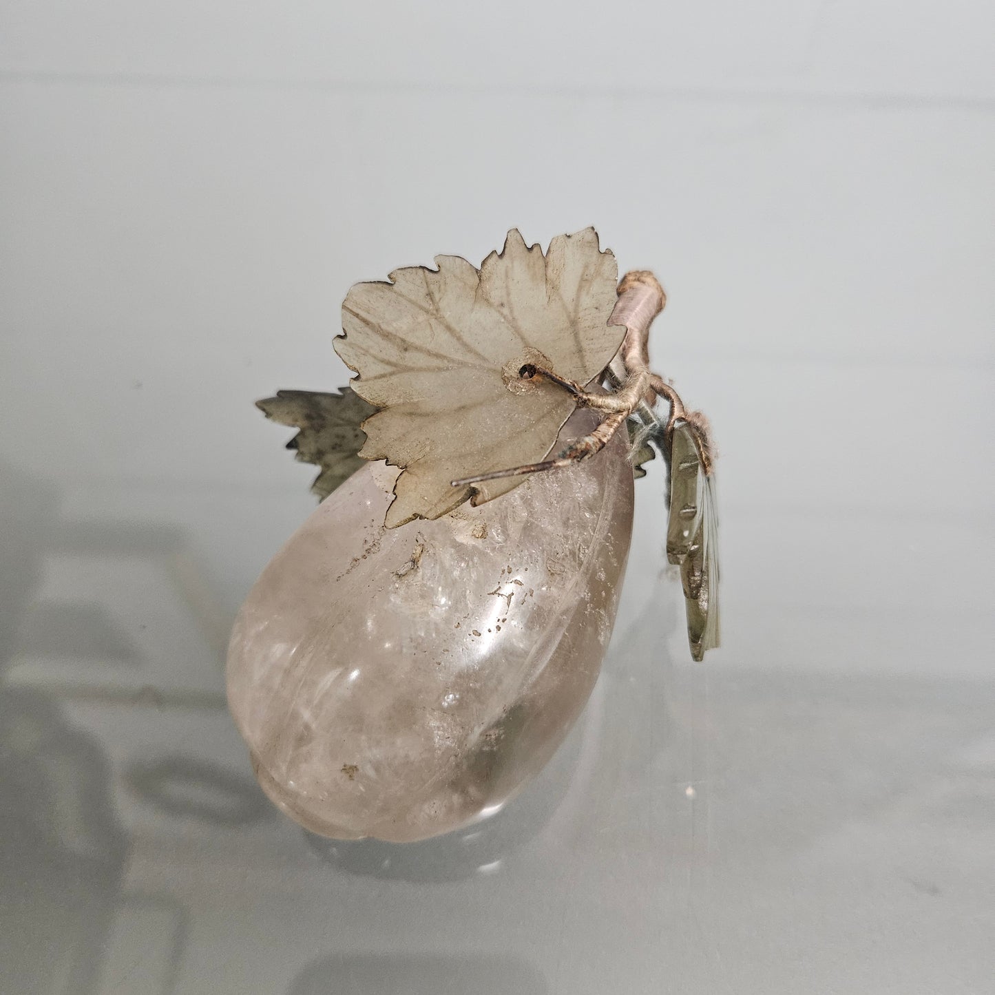 Vintage Carved Jade & Quartz Stone Fruit