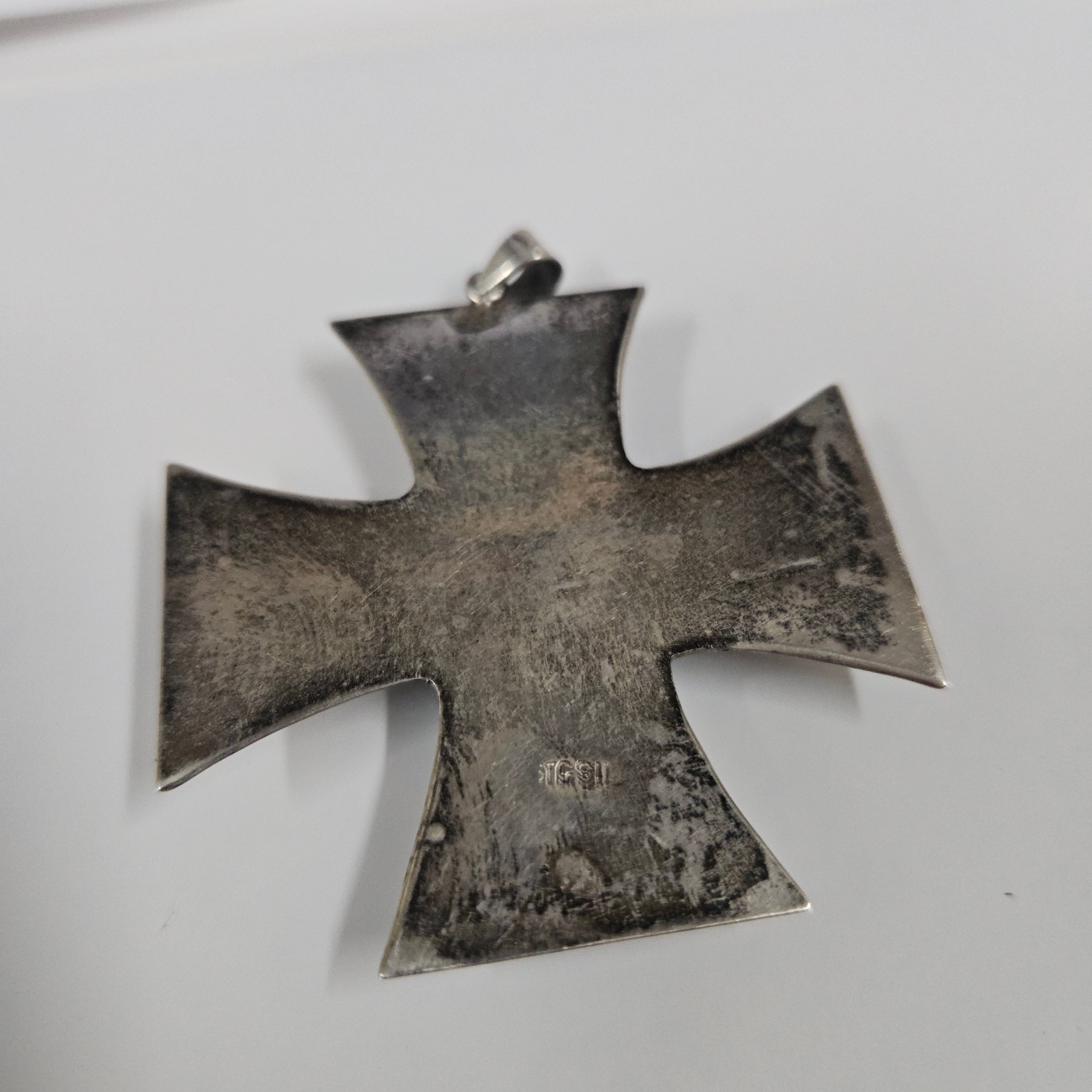 Sterling Silver & Turquoise Maltese Cross Pendant | Antique & Vintage | Moonee Ponds Antiques | Australia Wide Delivery