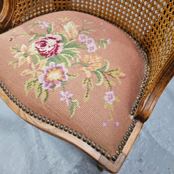 French Oak Louis XV Style Tapestry Upholstered Fauteuil | Antique & Vintage | Moonee Ponds Antiques | Australia Wide Delivery
