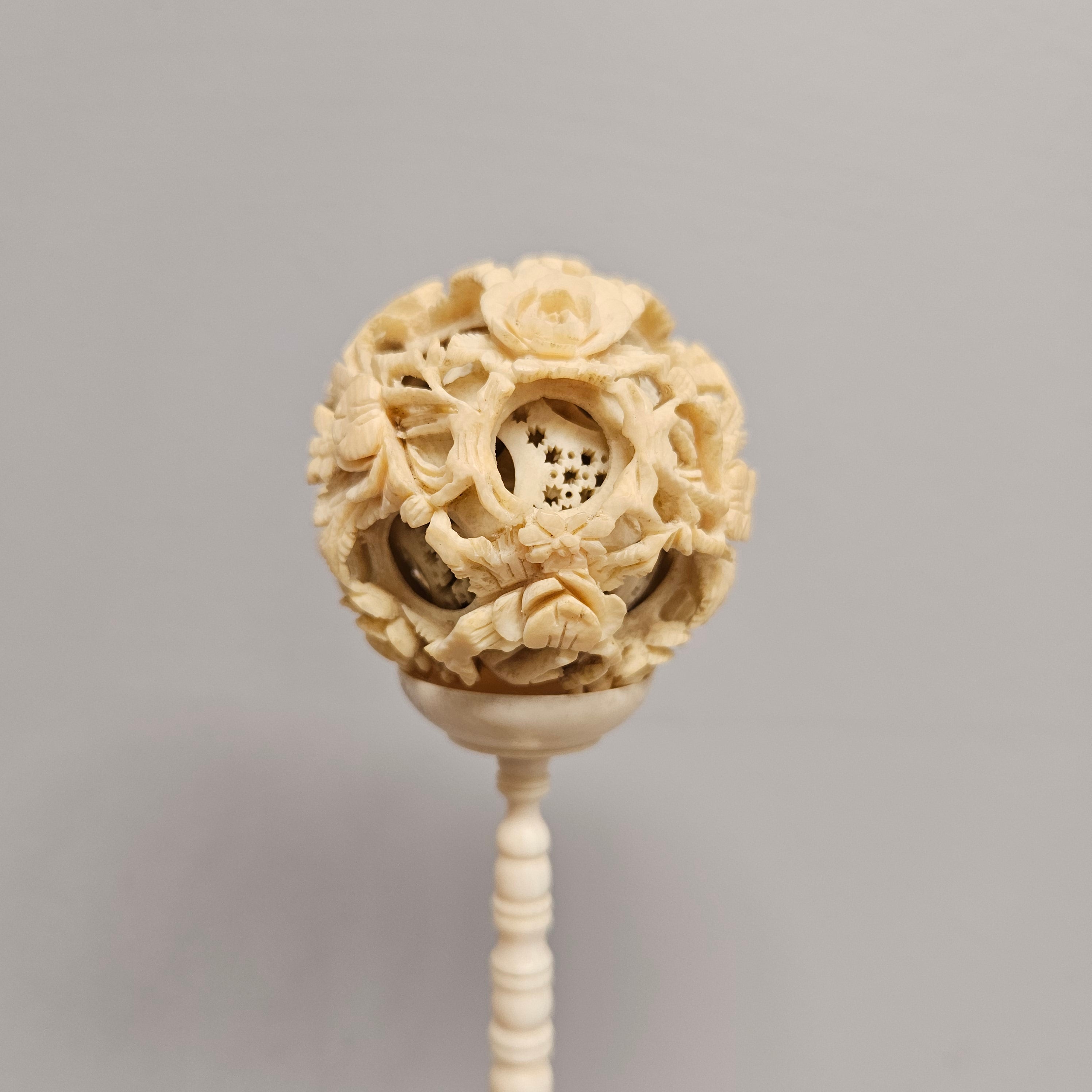 Antique Chinese Ivory Puzzle Ball On Stand | Antique & Vintage | Moonee Ponds Antiques | Australia Wide