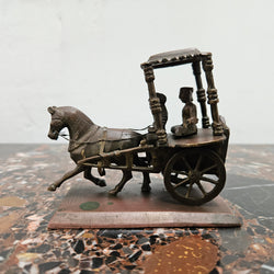 Antique Indian Brass Horse, Cart & Rider | Antique & Vintage | Moonee Ponds Antiques | Australia Wide Delivery