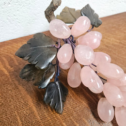 Vintage Chinese Rose Quartz Bunch of Grapes