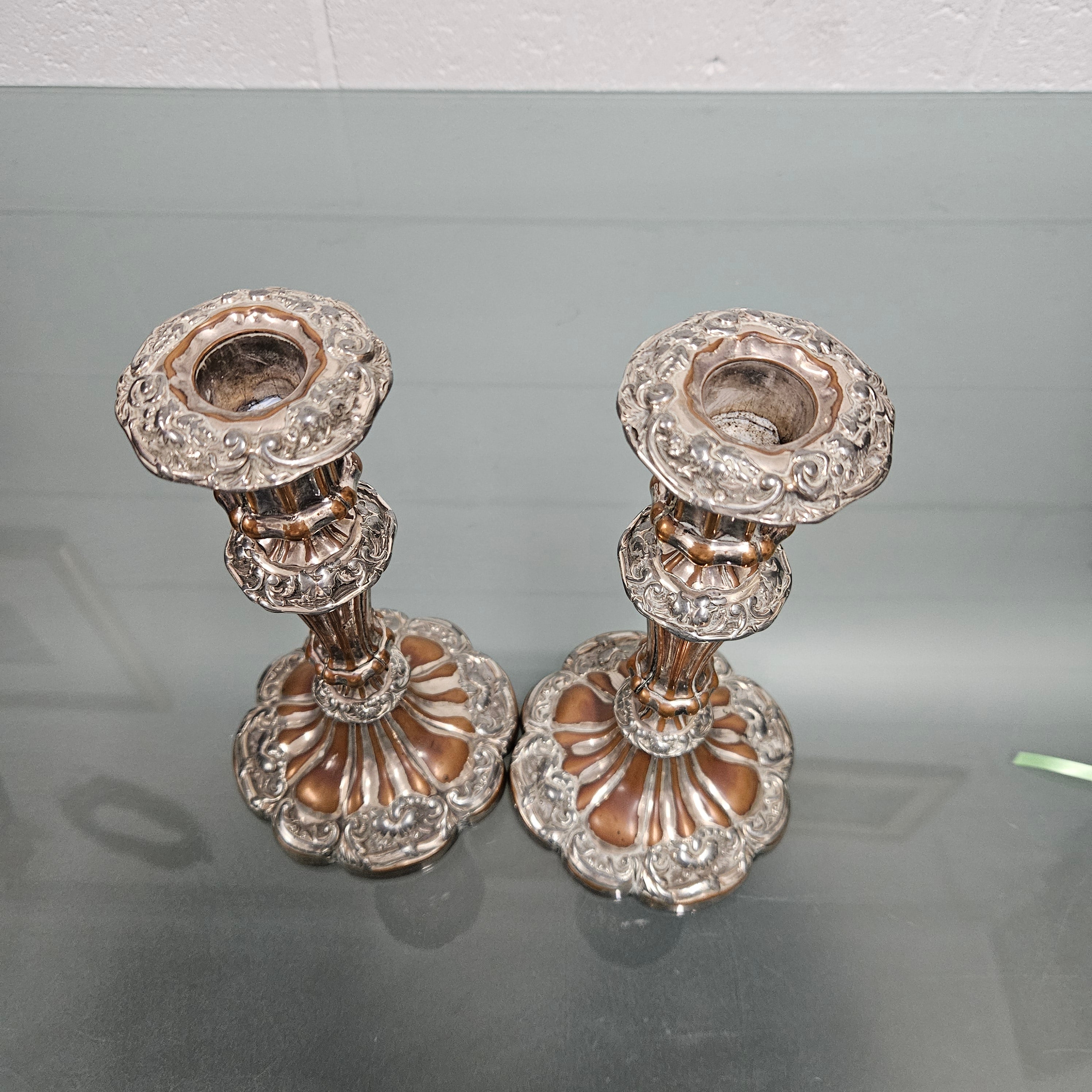 Pair of Sheffield Plate Candle Sticks | Antique & Vintage | Moonee Ponds Antiques | Australia Wide
