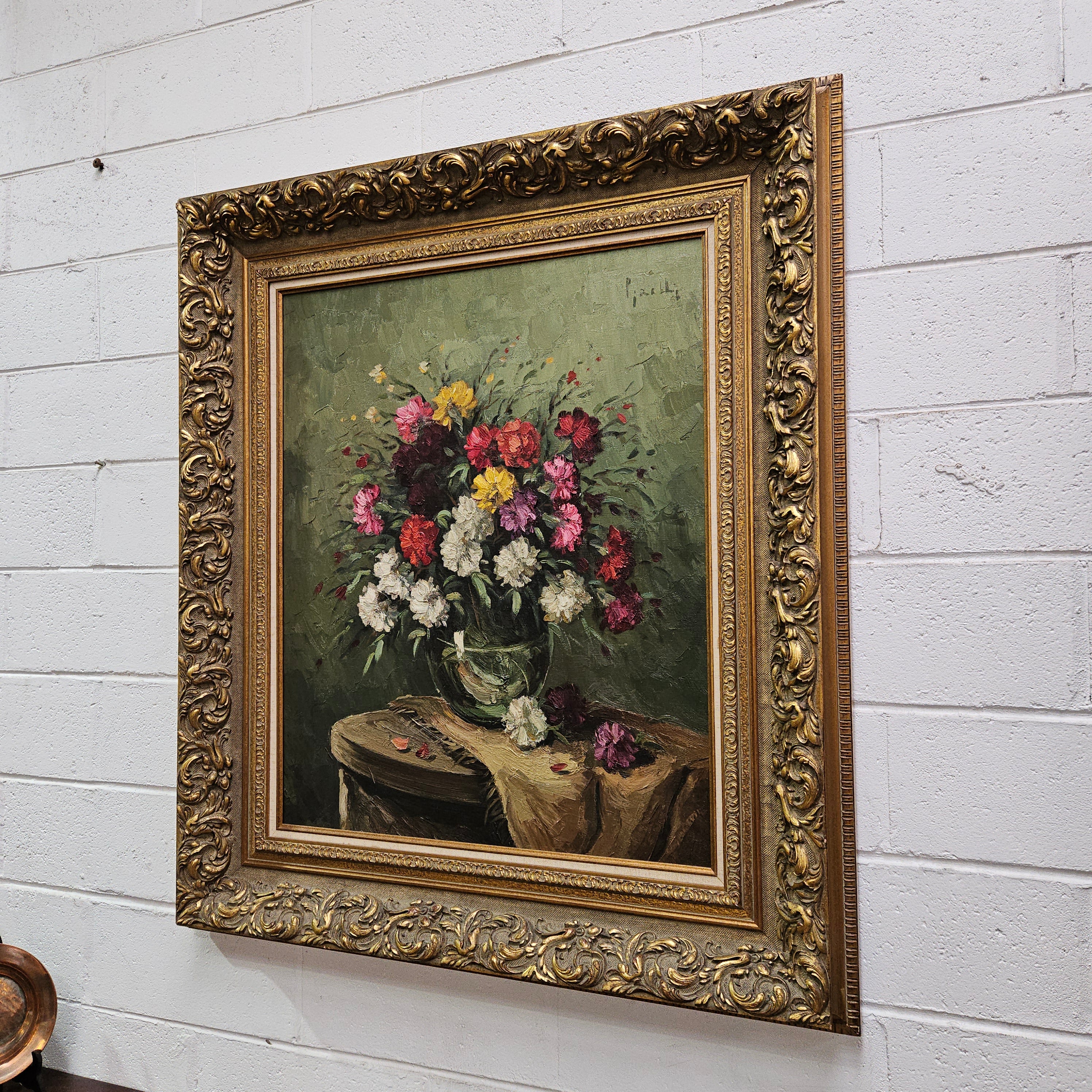 Signed Floral Oil On Canvas In Superb Gilt Frame | Antique & Vintage | Moonee Ponds Antiques | Australia Wide Delivery