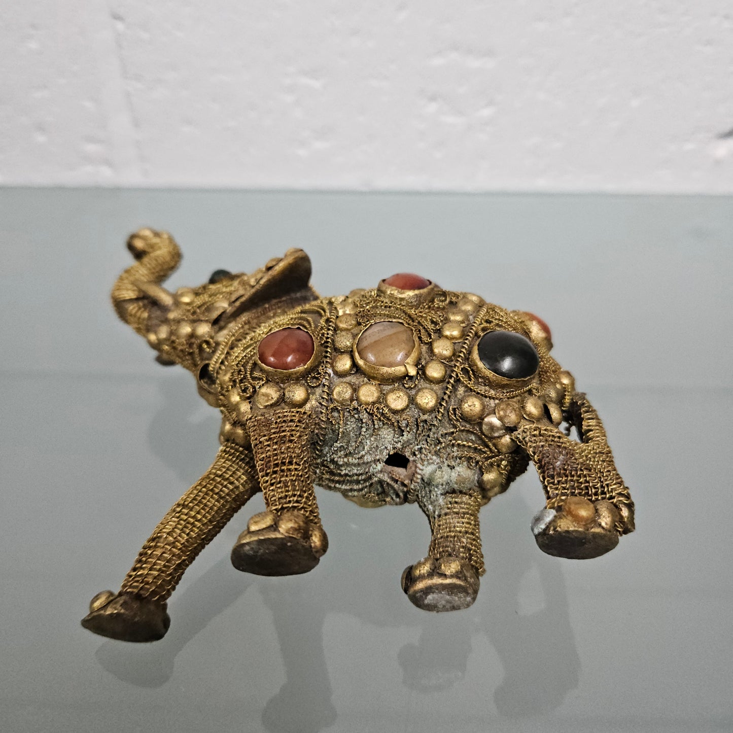 Bronze, Agate, Brass Ceremonial Elephant