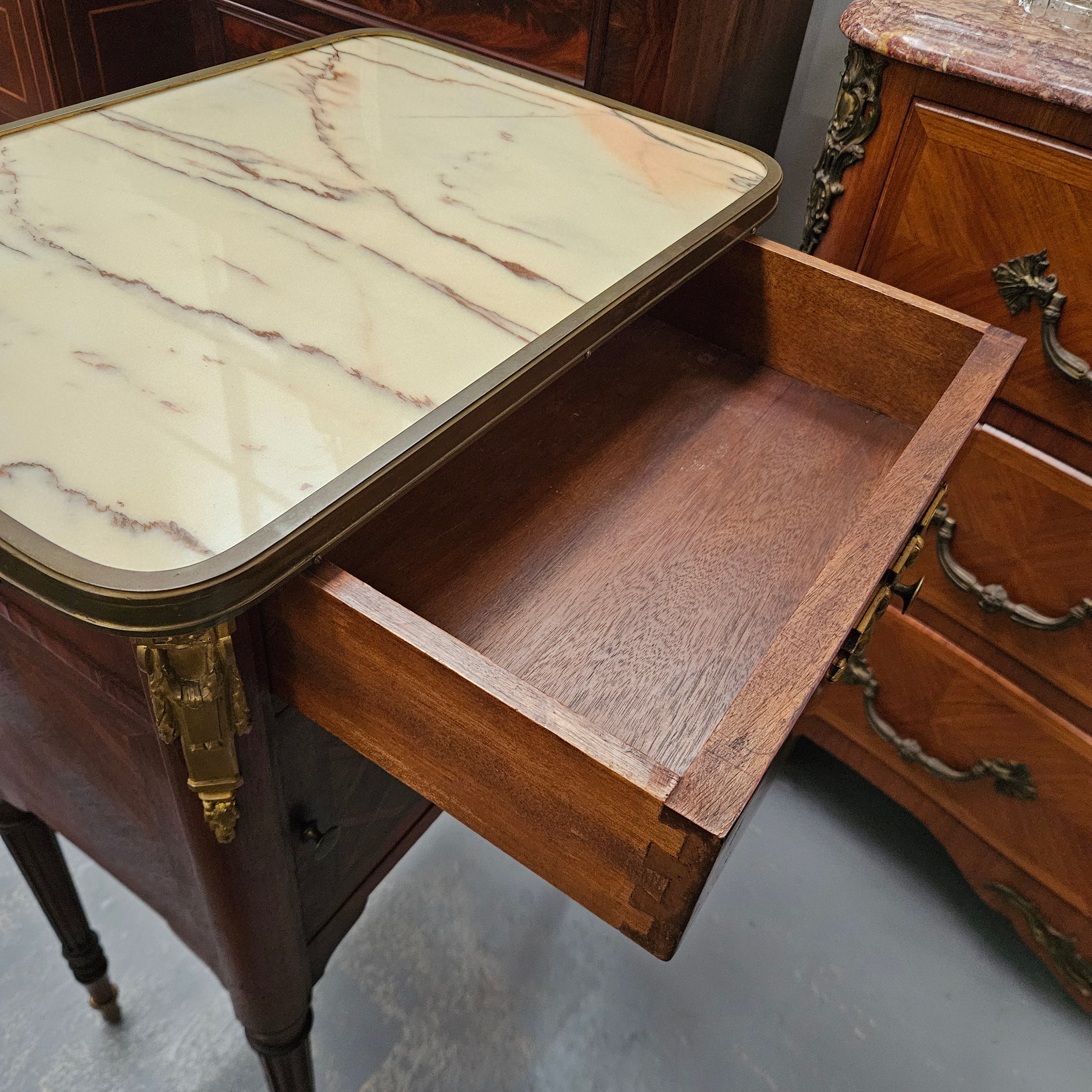 Louis XVIth Style Mahogancy Side Cabinet/Bedside | Antique & Vintage | Moonee Ponds Antiques | Australia Wide Delivery