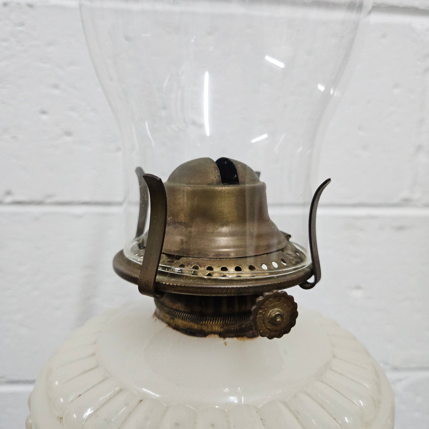 Antique Milk Glass Kero Lamp