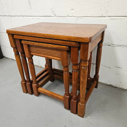 Set of Three Oak Side Tables | Antique & Vintage | Moonee Ponds Antiques | Australia Wide Delivery
