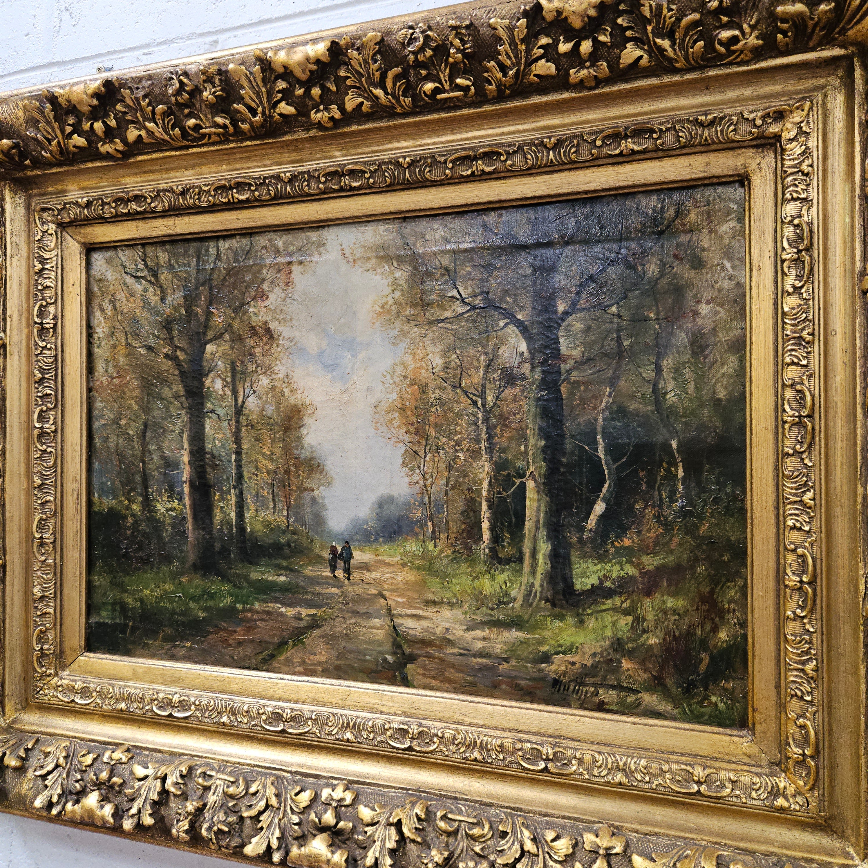 Oil on Canvas Forest Landscape in Ornate Gilt Frame | Antique & Vintage | Moonee Ponds Antiques | Australia Wide Delivery