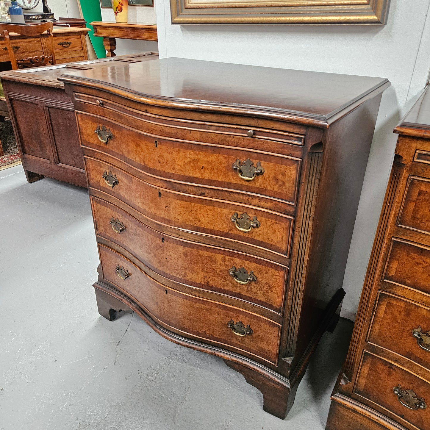 Pair of Georgian Style Chest of Drawers With Four Drawers & a Pull-Out