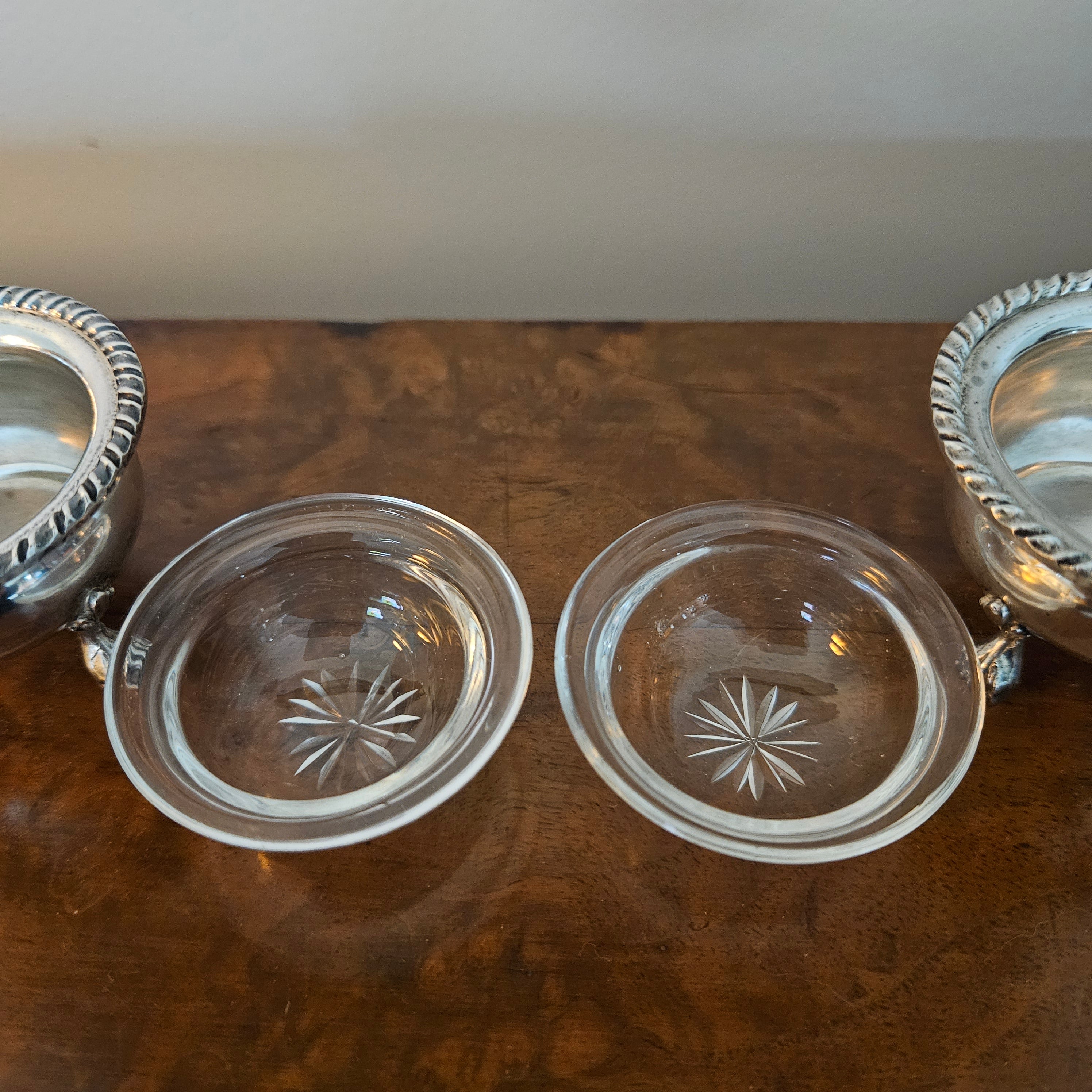 Pair of Vintage Silver & Glass Salts | Antique & Vintage | Moonee Ponds Antiques | Australia Wide Delivery