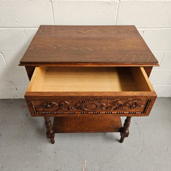 French Oak One Drawer Side Table | Antique & Vintage | Moonee Ponds Antiques | Australia Wide Delivery