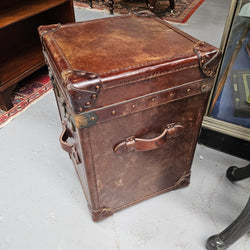 Portable Leather Filing Cabinet / Side Table | Antique & Vintage | Moonee Ponds Antiques | Australia Wide Delivery
