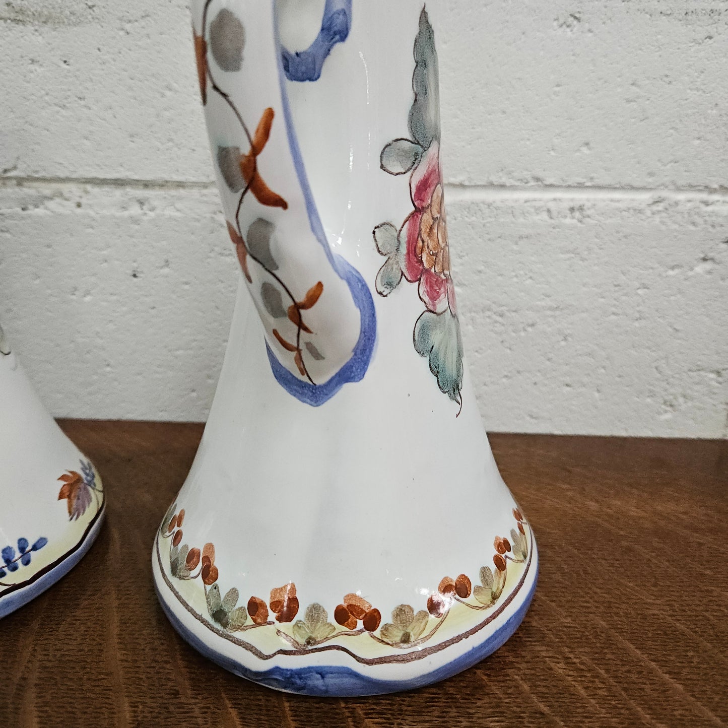 Pair of Hand Painted Portguese Pottery Coimbra Jug/Vases