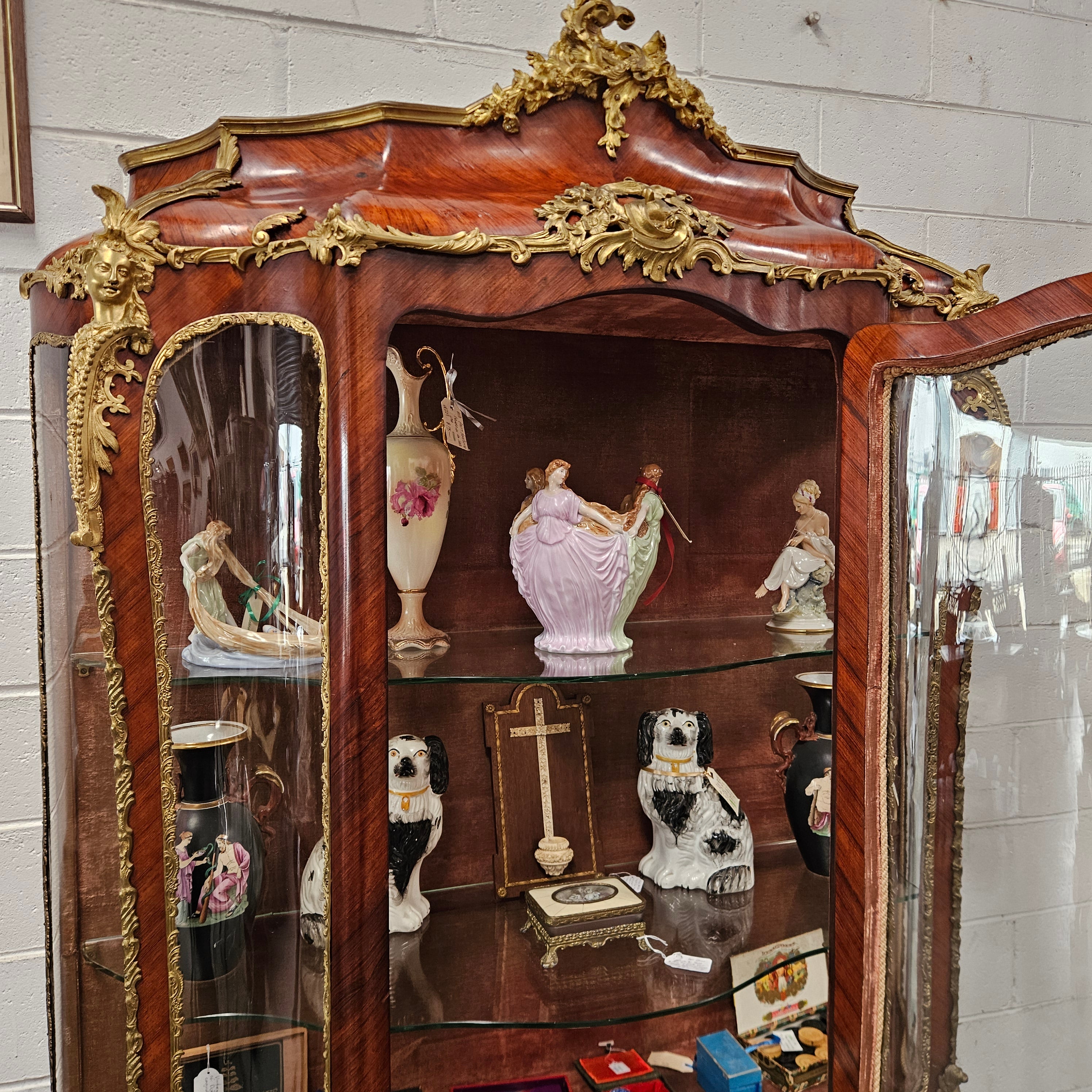 Rare Rosewood Vitrine With Stunning Hand Painted Panels & Gilt Bronze Ormolu trim | Antique & Vintage | Moonee Ponds Antiques | Australia Wide Delivery
