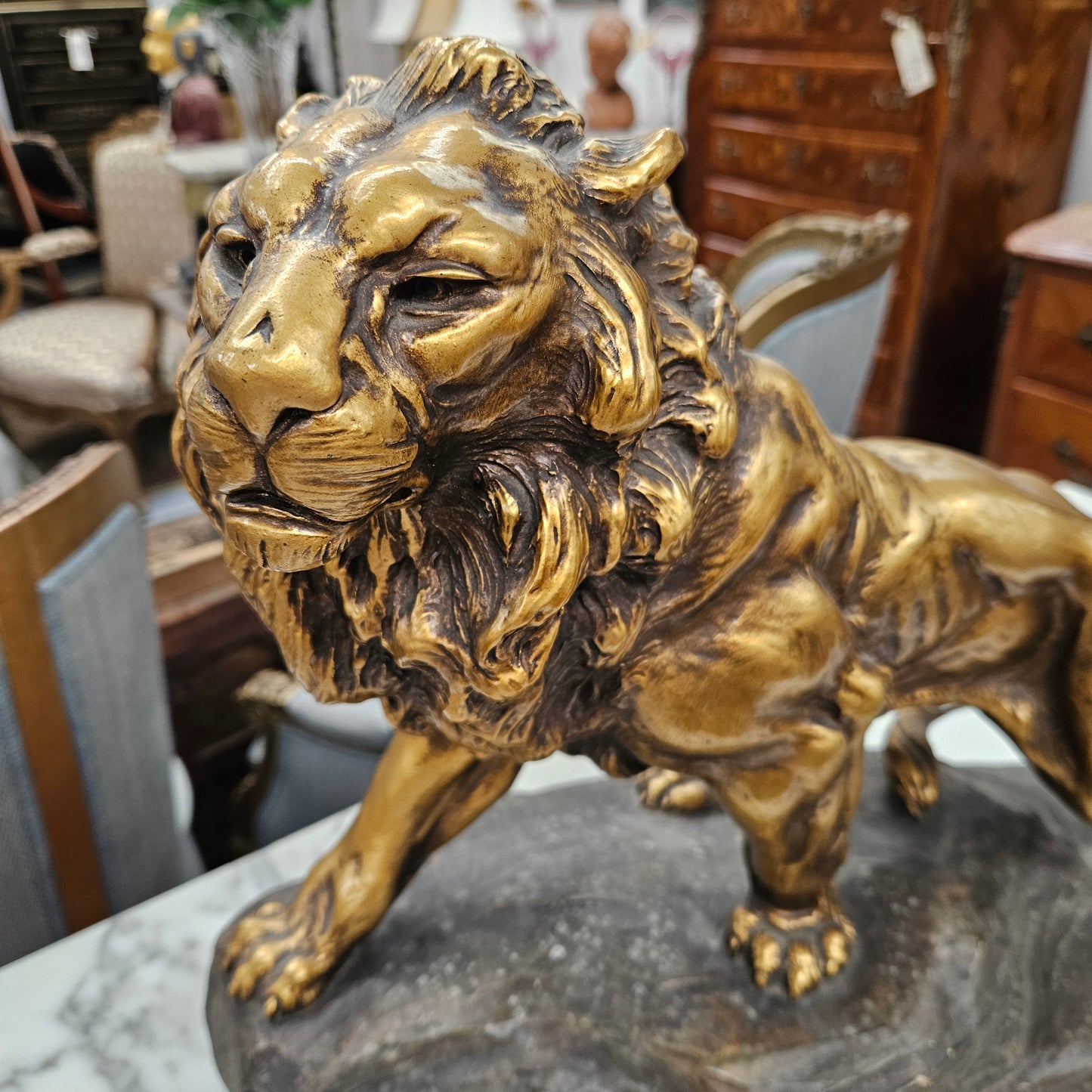 Antique Gilded Terracotta Signed Sculpture