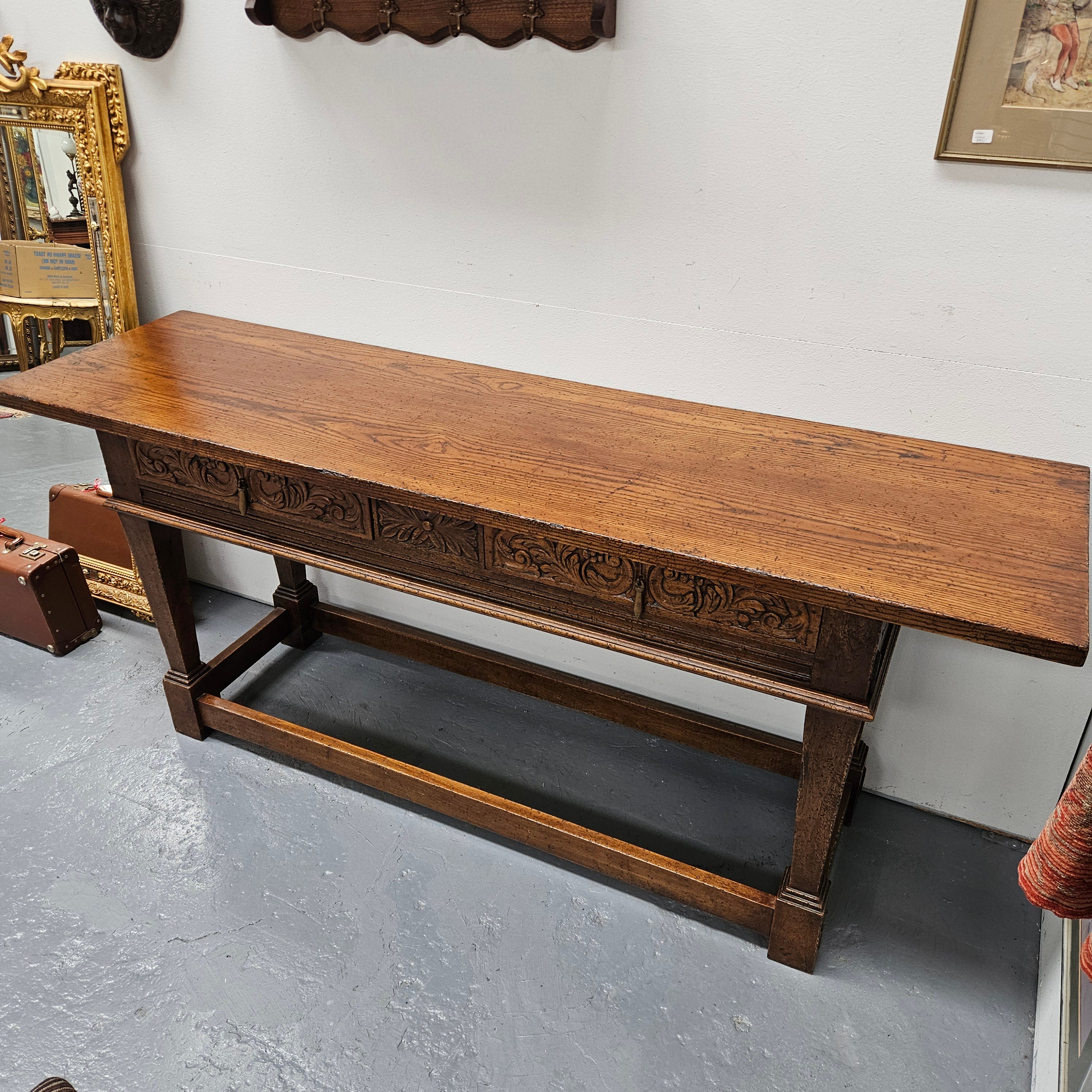 Spanish Style French Elm Two Drawer Console Table | Antique & Vintage | Moonee Ponds Antiques | Australia Wide Delivery
