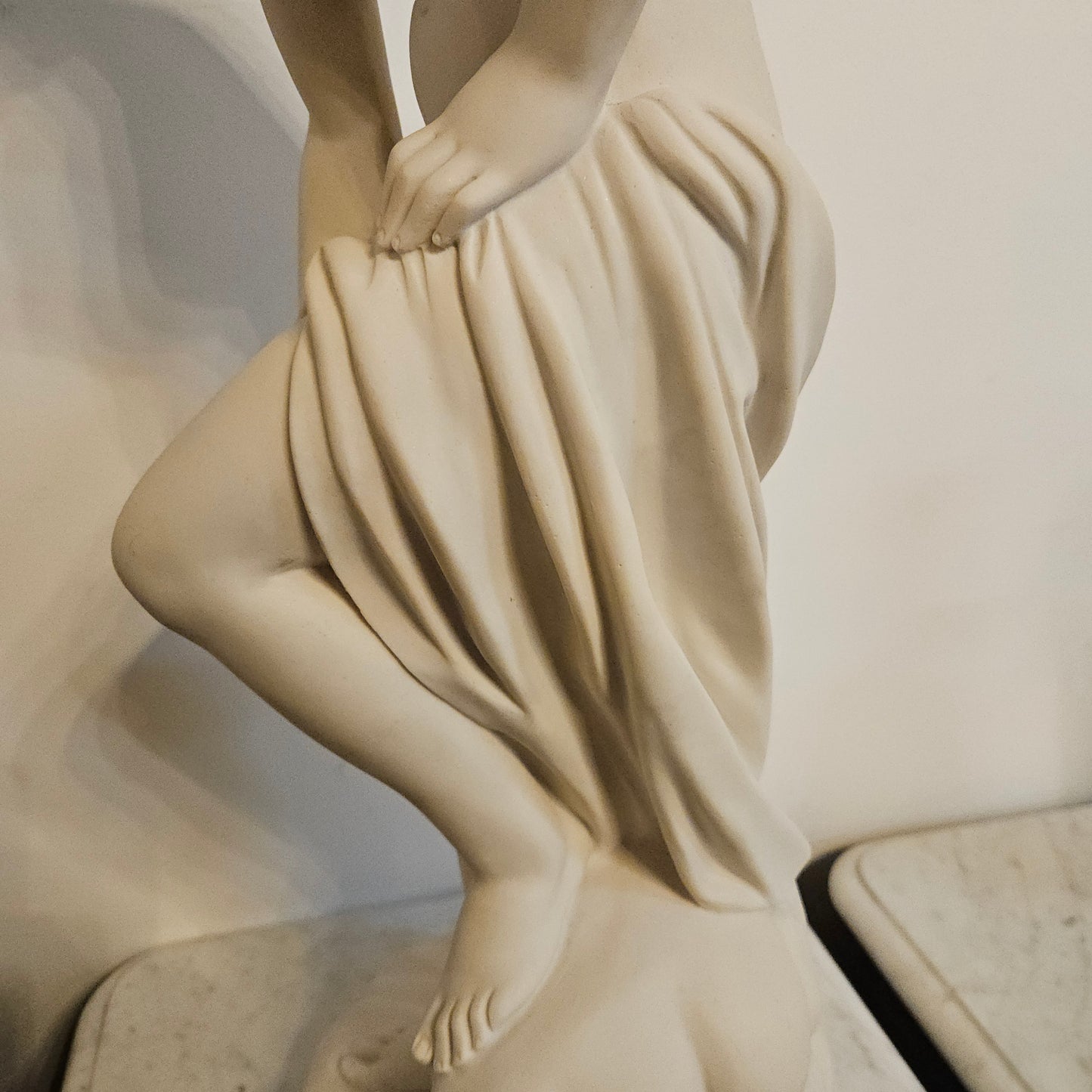 Vintage French Composite Marble 'Bathing Venus' Statue