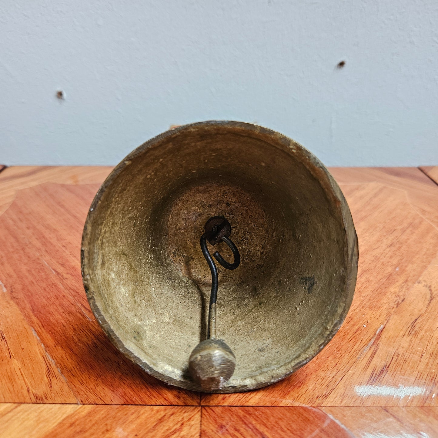 Vintage Cow Or Goat Brass Bell & Fringed Leather Strap